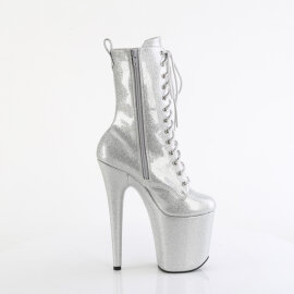 Pleaser FLAMINGO-1040GP Botines con Plataforma Charol Purpurina Plata EU-37 / US-7