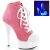 Pleaser Botín DELIGHT-600SK-02 Rosa Blanco-Neón EU-37 / US-7