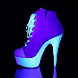 Pleaser Botín DELIGHT-600SK-02 Rosa Blanco-Neón EU-39 / US-9