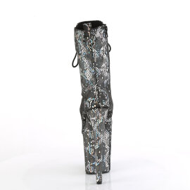 Pleaser FLAMINGO-1040SPF Botines con Plataforma Tela Holograma Metálico Negro EU-37 / US-7