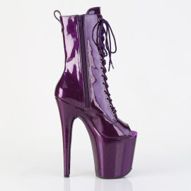 Pleaser FLAMINGO-1041GP Botines con Plataforma Charol Purpurina Púrpura oscuro EU-35 / US-5