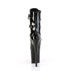 Pleaser FLAMINGO-1043 Botines de Plataforma terciopelo Negro EU-37 / US-7