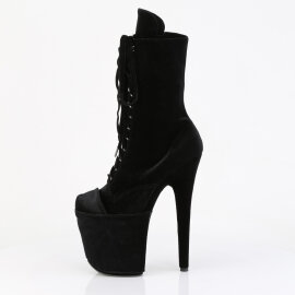 Pleaser FLAMINGO-1045VEL Botines con Plataforma Terciopelo Negro EU-37 / US-7
