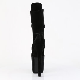 Pleaser FLAMINGO-1045VEL Botines con Plataforma Terciopelo Negro EU-37 / US-7