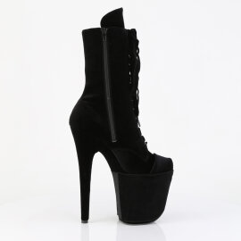 Pleaser FLAMINGO-1045VEL Botines con Plataforma Terciopelo Negro EU-37 / US-7