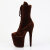 Pleaser FLAMINGO-1045VEL Botines con Plataforma Terciopelo Marrón EU-38 / US-8