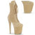 Pleaser FLAMINGO-1045VEL Botines con Plataforma terciopelo beige EU-40 / US-10
