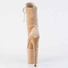 Pleaser FLAMINGO-1045VEL Botines Plataforma terciopelo beige EU-41 / US-11