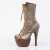 Pleaser FLAMINGO-1045VEL Botines Plataforma terciopelo caqui EU-39 / US-9