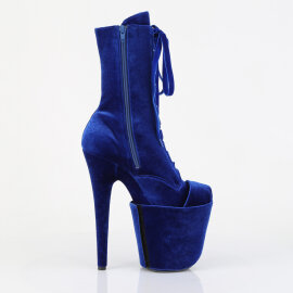 Pleaser FLAMINGO-1045VEL Botines con Plataforma Terciopelo Azul EU-37 / US-7