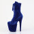 Pleaser FLAMINGO-1045VEL Botines con Plataforma Terciopelo Azul EU-37 / US-7