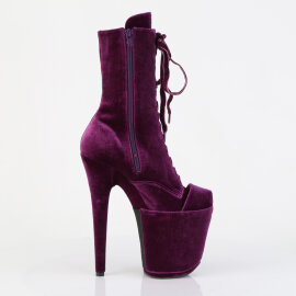 Pleaser FLAMINGO-1045VEL Botines con Plataforma Terciopelo Púrpura EU-37 / US-7