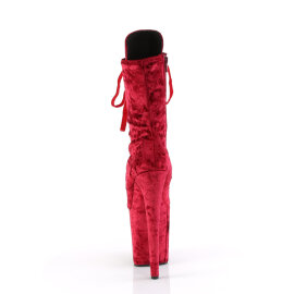 Pleaser FLAMINGO-1045VEL Botines con Plataforma Terciopelo Rojo EU-36 / US-6