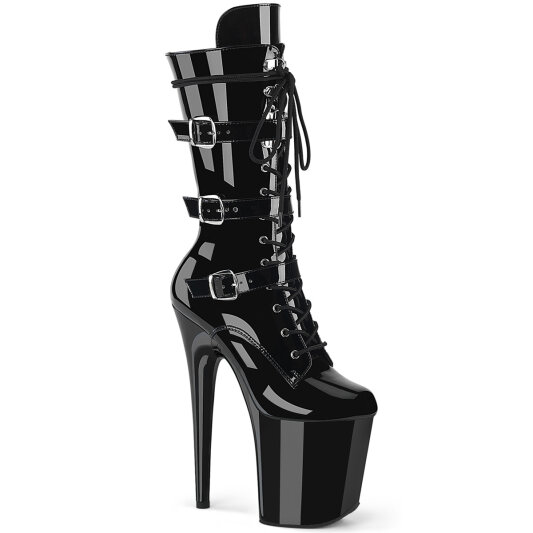 Pleaser FLAMINGO-1053 Botines con Plataforma Charol Negro EU-35 / US-5
