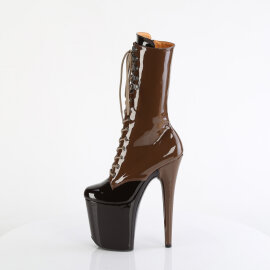 Pleaser FLAMINGO-1054DC Botines con Plataforma Charol Marrón Mocha EU-35 / US-5