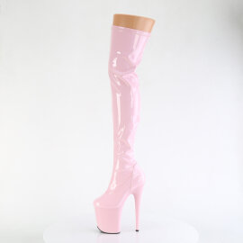 Pleaser FLAMINGO-3000 Botas por encima de la rodilla con Plataforma Rosa Charol EU-41 / US-11