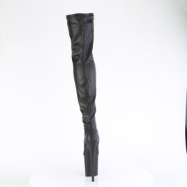 Pleaser FLAMINGO-3000 Botas por encima de la rodilla con Plataforma de Piel Sintética Negro EU-35 / US-5