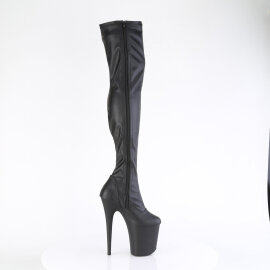 Pleaser FLAMINGO-3000 Botas por encima de la rodilla con Plataforma de Piel Sintética Negro EU-35 / US-5