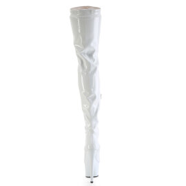 Pleaser FLAMINGO-3000 Botas por encima de la rodilla con Plataforma Charol blanco EU-35 / US-5