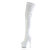 Pleaser FLAMINGO-3000 Botas por encima de la rodilla con Plataforma Charol blanco EU-35 / US-5