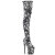 Pleaser FLAMINGO-3000DP Botas por encima de la rodilla con Plataforma Tela Negro Blanco EU-40 / US-10