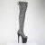 Pleaser FLAMINGO-3008SP-BT Botas por encima de la rodilla con Plataforma Estampado de serpiente Negro Blanco EU-35 / US-5