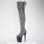 Pleaser FLAMINGO-3008SP-BT Botas por encima de la rodilla con Plataforma Estampado de serpiente Negro Blanco EU-37 / US-7