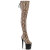 Pleaser FLAMINGO-3008SP-BT Botas por encima de la rodilla con Plataforma Estampado de serpiente Marrón EU-35 / US-5