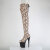 Pleaser FLAMINGO-3008SP-BT Botas por encima de la rodilla con Plataforma Estampado de serpiente Marrón EU-38 / US-8