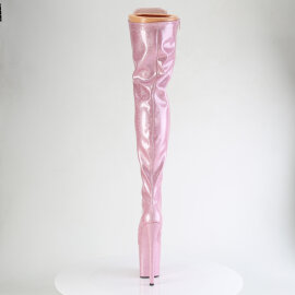 Pleaser FLAMINGO-3020GP Botas por encima de la rodilla con Plataforma Charol Purpurina Rosa EU-42 / US-12