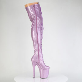 Pleaser FLAMINGO-3020GP Botas por encima de la rodilla con Plataforma Charol Purpurina Púrpura EU-36 / US-6
