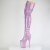 Pleaser FLAMINGO-3020GP Botas por encima de la rodilla con Plataforma Charol Purpurina Púrpura EU-36 / US-6