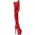 Pleaser FLAMINGO-3020GP Botas por encima de la rodilla con Plataforma Charol Purpurina Red EU-35 / US-5