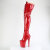 Pleaser FLAMINGO-3020GP Botas por encima de la rodilla con Plataforma Charol Purpurina Red EU-37 / US-7