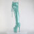 Pleaser FLAMINGO-3021GP Botas por encima de la rodilla con Plataforma Charol Purpurina Turquesa EU-35 / US-5