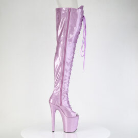Pleaser FLAMINGO-3021GP Botas por encima de la rodilla con Plataforma Charol Purpurina Púrpura EU-35 / US-5