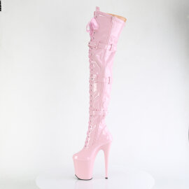 Pleaser FLAMINGO-3028 Botas por encima de la rodilla con Plataforma Charol Rosa EU-37 / US-7