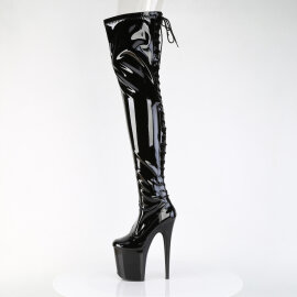 Pleaser FLAMINGO-3850 Botas por encima de la rodilla con Plataforma Charol Negro EU-35 / US-5