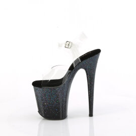 Pleaser FLAMINGO-808SS Sandalias de Plataforma Tono Claro Purpurina Negro EU-37 / US-7