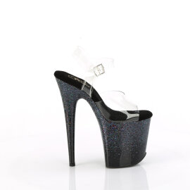Pleaser FLAMINGO-808SS Sandalias de Plataforma Tono Claro Purpurina Negro EU-37 / US-7