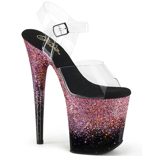 Pleaser FLAMINGO-808SS Sandalias de Plataforma Tono Claro Purpurina Rosa  EU-37 / US-7
