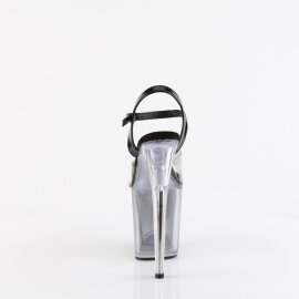 Pleaser FLAMINGO-808T-1 Sandalias de Plataforma Tono Claro Ahumado Negro EU-37 / US-7