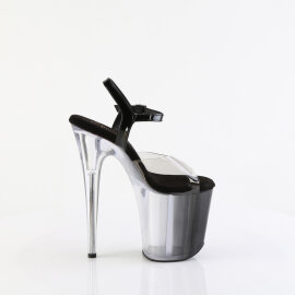 Pleaser FLAMINGO-808T-1 Sandalias de Plataforma Tono Claro Ahumado Negro EU-37 / US-7