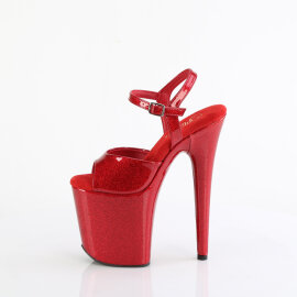 Pleaser FLAMINGO-809GP Sandalias de Plataforma Charol Purpurina Rojo EU-35 / US-5