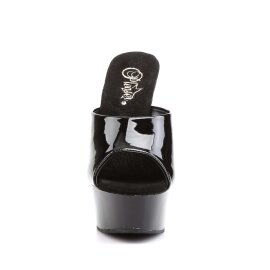 Pleaser Zapato Abierto DELIGHT-601 Negro Charol EU-39 / US-9