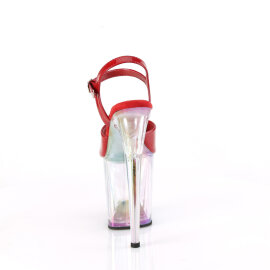 Pleaser FLAMINGO-809HT Sandalias de Plataforma Charol Holograma Ahumado Rojo EU-35 / US-5