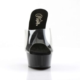 Pleaser Zapato Abierto DELIGHT-601 Negro Transparente...