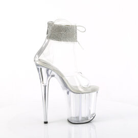 Pleaser FLAMINGO-824RS Sandalias Plataforma Tono Claro pedrería Transparente EU-42 / US-12