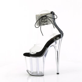 Pleaser FLAMINGO-824RS Sandalias Plataforma Tono Claro pedrería Transparente Negro EU-35 / US-5