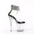 Pleaser FLAMINGO-824RS Sandalias Plataforma Tono Claro pedrería Transparente Negro EU-35 / US-5